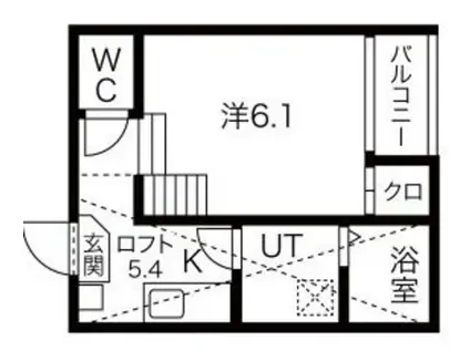 コンフォール松原町(1SK/2階)の間取り写真