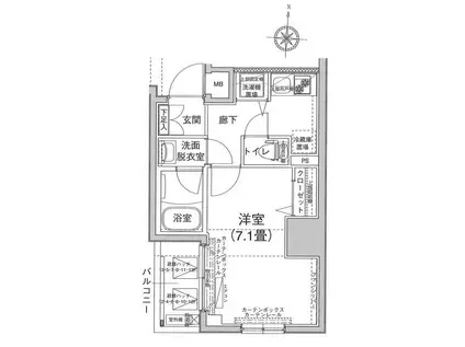 アイル イムーブル錦糸町(1K/13階)の間取り写真