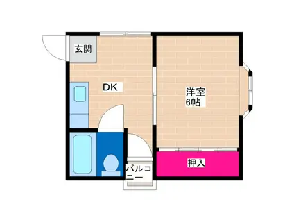 パークサイド平野(1DK/2階)の間取り写真