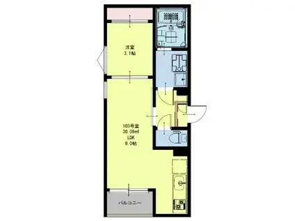 REGALEST TRM仙台南(1LDK/2階)の間取り写真