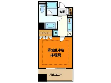 アクシア八王子ファーストレジデンスタワー(1K/8階)の間取り写真