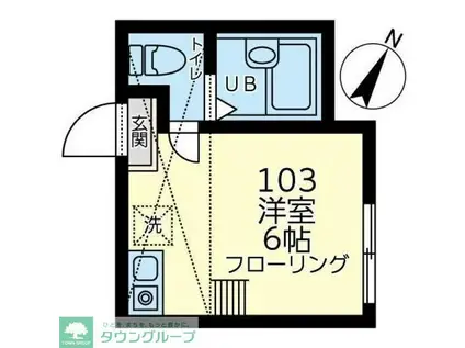 ユナイト追浜ヴィーナス(ワンルーム/1階)の間取り写真