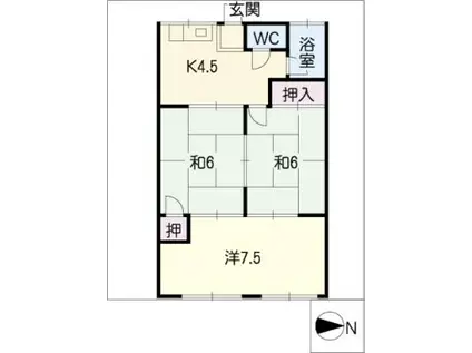 土屋コーポ(3K/2階)の間取り写真