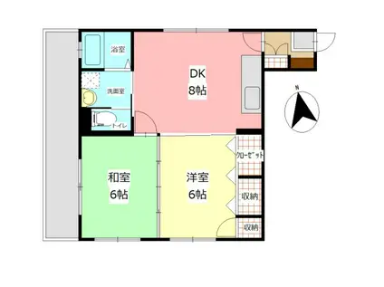 OGOキャッスルマンション(2DK/3階)の間取り写真