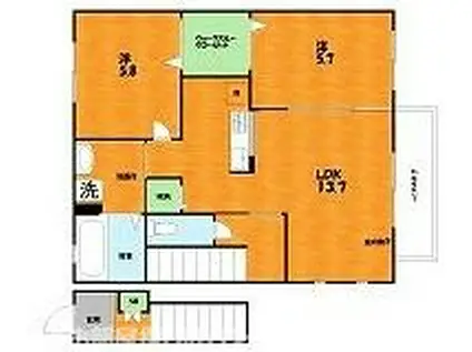 メゾンエフ(2LDK/2階)の間取り写真