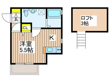 ダイユー14番館(1K/2階)の間取り写真