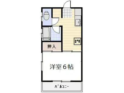 シマグリーンハイツ(1K/1階)の間取り写真