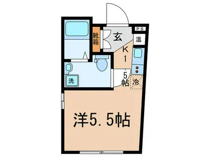 GRASMERE MUSASHIKOSUGI(1K/2階)の間取り写真