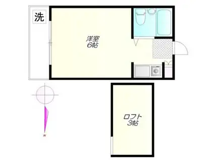 ファミールアライ(ワンルーム/1階)の間取り写真