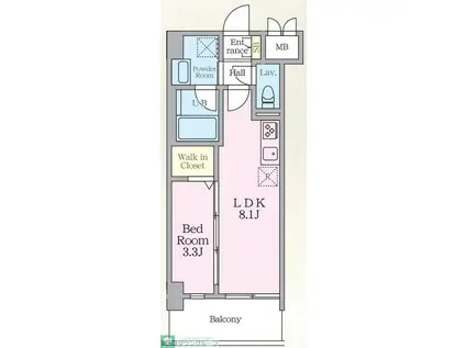 LUXENAPAWS南行徳(1LDK/2階)の間取り写真