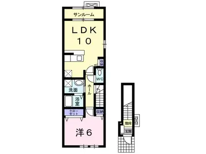 ポート・ベイ(1LDK/2階)の間取り写真