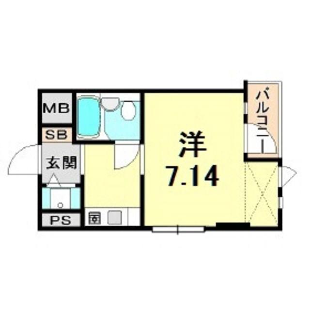 夙川羽衣町パークハイムⅡ(ワンルーム/3階)の間取り写真