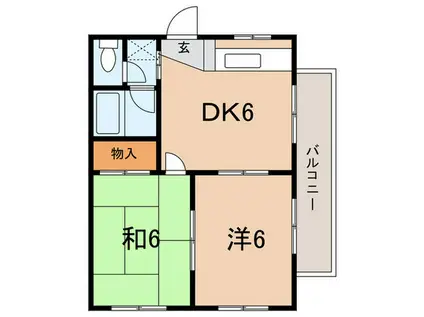 旭ヶ丘伸和ハイツ(2DK/1階)の間取り写真