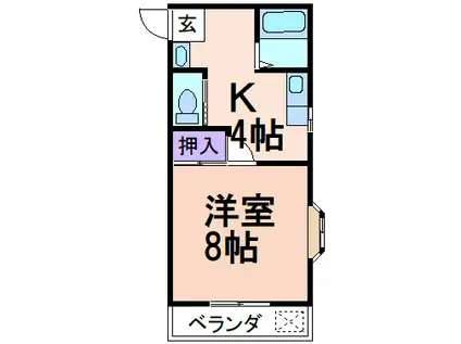 コスモハイツ(1K/1階)の間取り写真