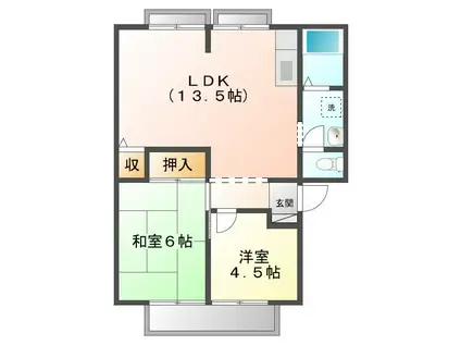 ウィンディアさの ペット(2LDK/1階)の間取り写真