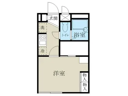 レオパレスAUBE 沼垂東(1K/1階)の間取り写真