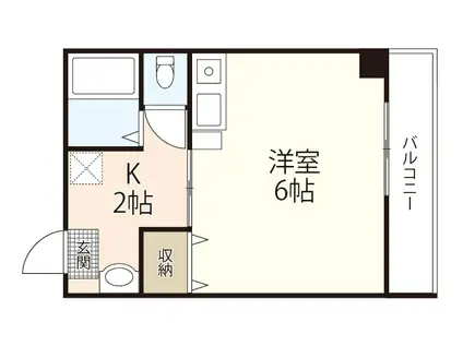 JSビル祇園(1K/2階)の間取り写真