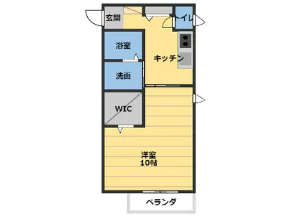 カスターニャ(1K/2階)の間取り写真