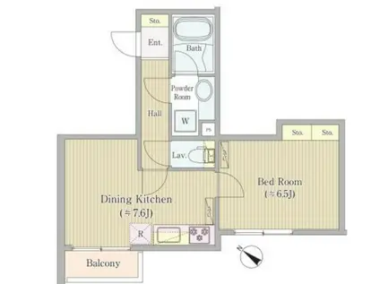 KS COURT高輪台 ケーズコート高輪台(1DK/2階)の間取り写真
