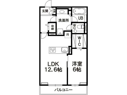 ヒルズレジデンシャルD22(1LDK/1階)の間取り写真