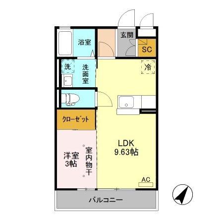 エテルノ(1LDK/3階)の間取り写真