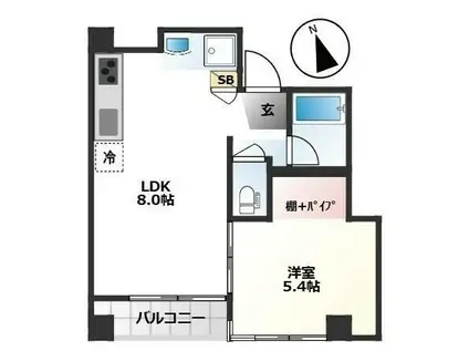 リトルキャッスル(1LDK/4階)の間取り写真