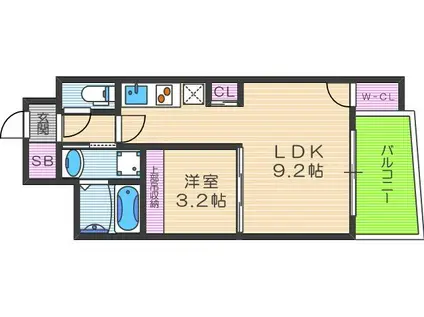 SERENITE福島SCELTO(1LDK/5階)の間取り写真