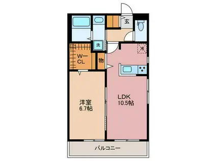 リバージュ・カ・ノール(1LDK/3階)の間取り写真