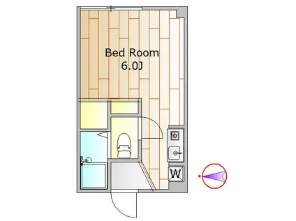VITA白金(ワンルーム/1階)の間取り写真
