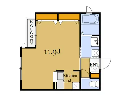 シャルムII(1K/2階)の間取り写真