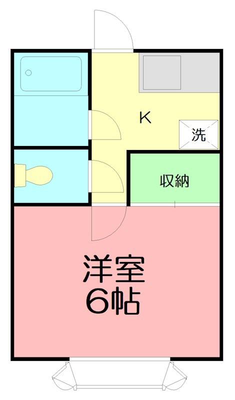 富士ハイツ(1K/1階)の間取り写真