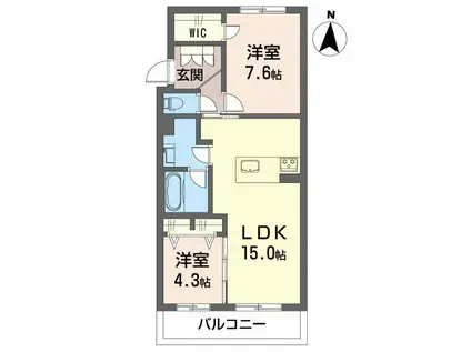 シャーメゾン蘇原村雨(2LDK/2階)の間取り写真