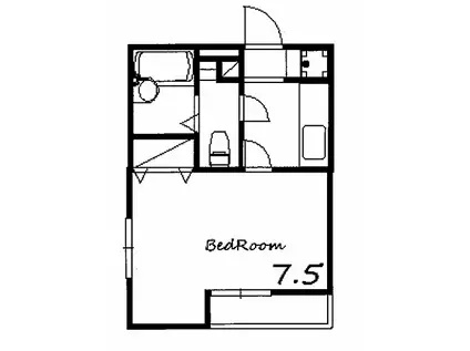 ジュネス白国(1K/2階)の間取り写真