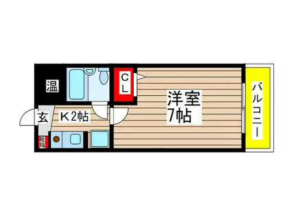 第2ハイコープ田中(1K/3階)の間取り写真