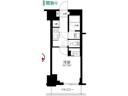 ピアース赤坂(1K/6階)の間取り写真