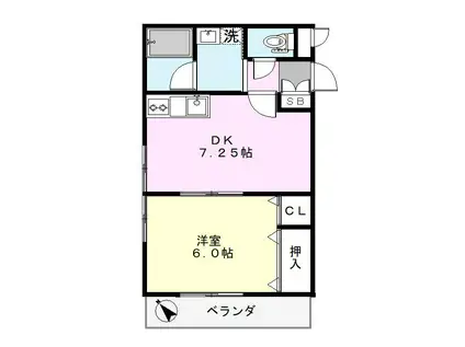 PONT NOIR(1DK/1階)の間取り写真