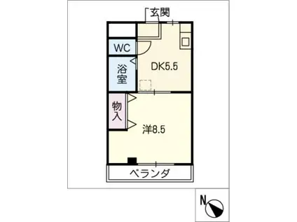 ヴィラ ローツェ(1DK/3階)の間取り写真