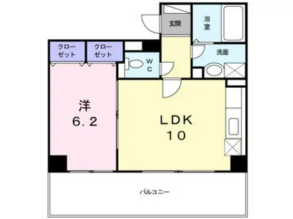 ウエン・伊東(1LDK/3階)の間取り写真