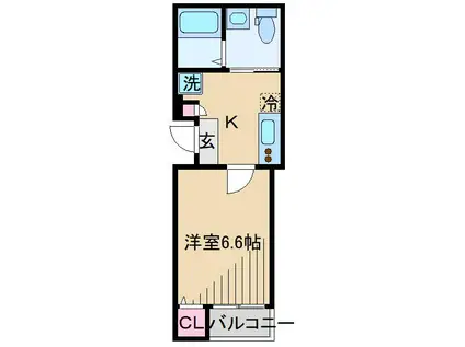 MAMMUT HIYOSHI(1K/1階)の間取り写真