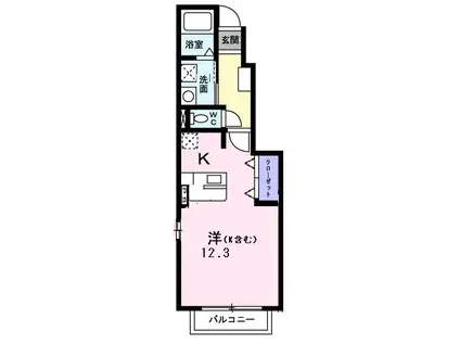 エルダンジュ(1K/1階)の間取り写真