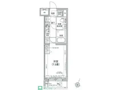 アイル新宿(1K/3階)の間取り写真