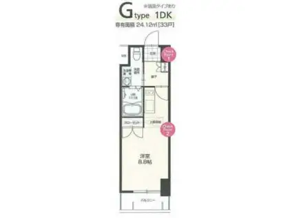 NO72 HABOR イースト TOWER(ワンルーム/7階)の間取り写真