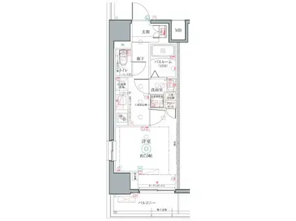 クレヴィスタ名駅南(1K/14階)の間取り写真