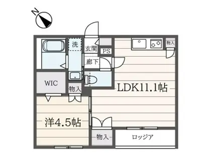 グランデュール SKT(1LDK/2階)の間取り写真