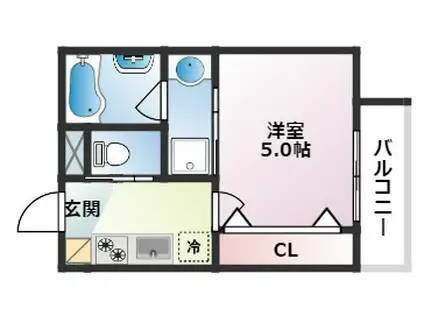 アビタ青木パークサイド(1K/1階)の間取り写真