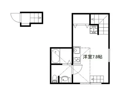 ラフォーネ下目黒(ワンルーム/2階)の間取り写真