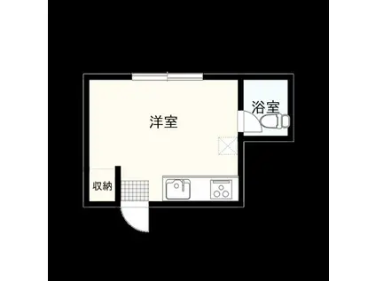 コーポグリーンII(ワンルーム/2階)の間取り写真