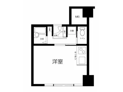高輪ヒルズ(1K/1階)の間取り写真