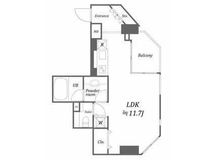 ユーレジデンス自由が丘(ワンルーム/4階)の間取り写真
