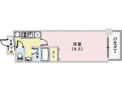 REN元町駅前(1K/2階)の間取り写真